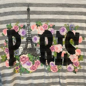 Criss cross open back long sleeve striped shirt, size M, Rue 21